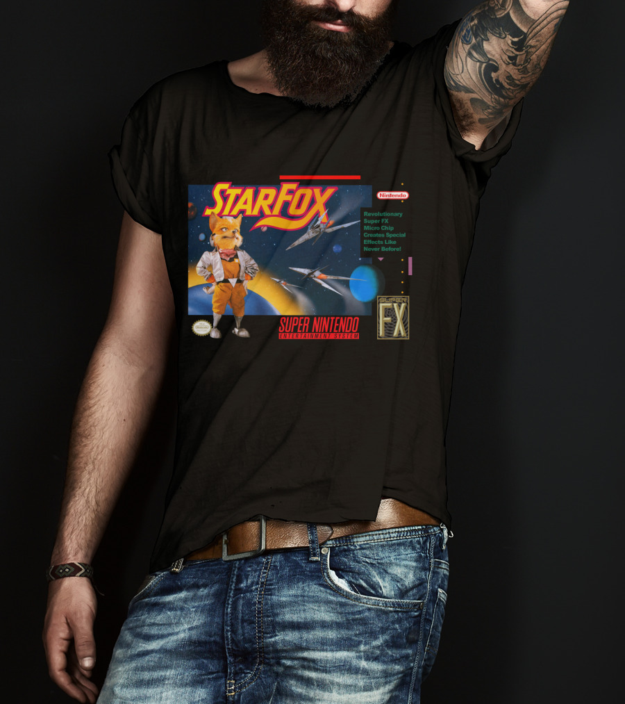 Star Fox Super Nintendo Entertainment System Super FX Chip Nintendo Game Box T-Shirt
