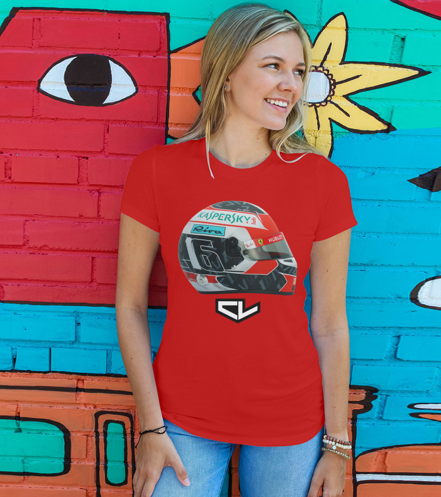 Kaspersky Riva Hublot Ferrari F1 Helmet CL Charles Leclerc 16 T-Shirt