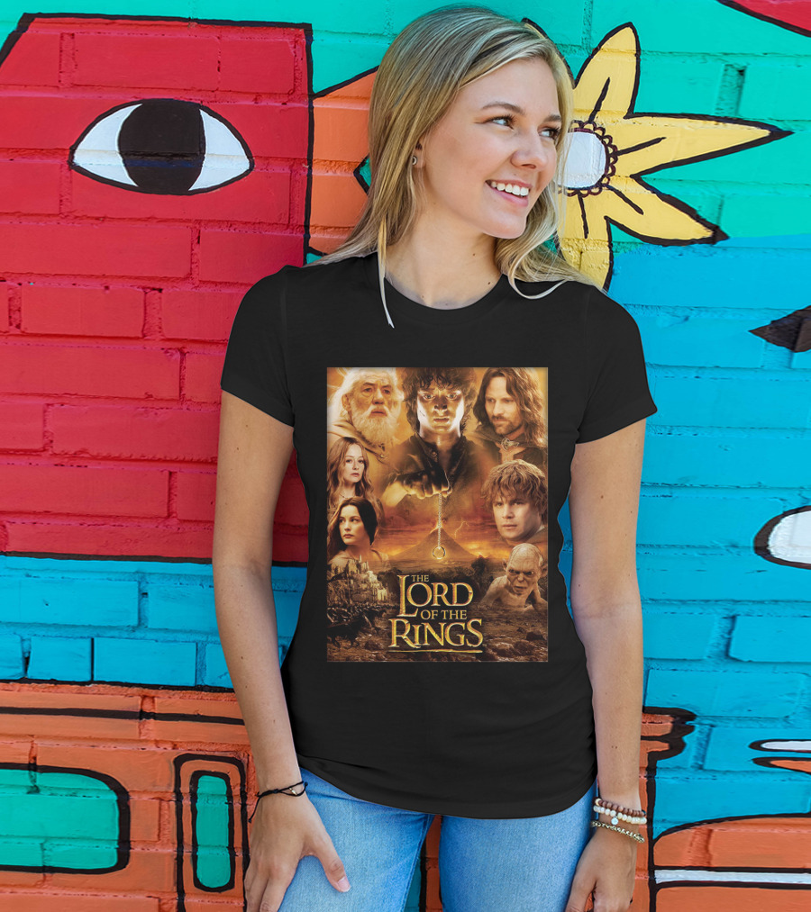 The Lord Of The Rings Gandalf Frodo Aragorn Sam Gollum Movie T-Shirt