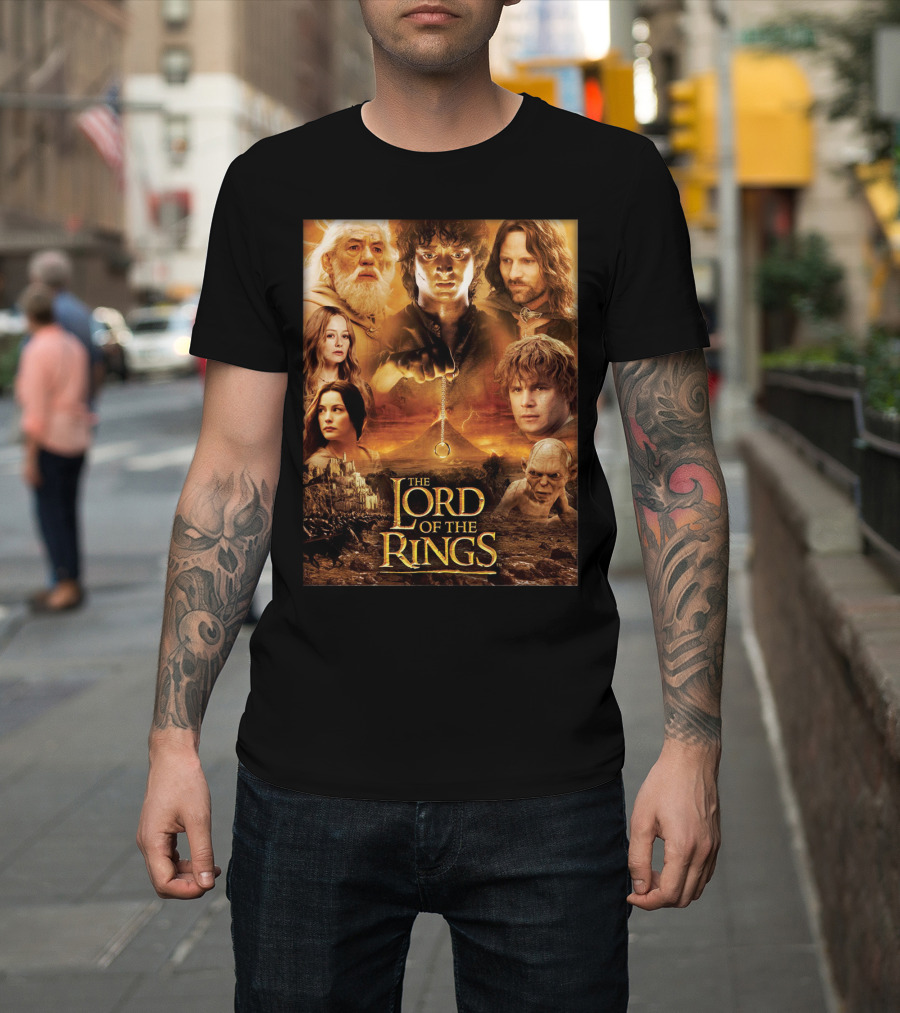 The Lord Of The Rings Gandalf Frodo Aragorn Sam Gollum Movie T-Shirt