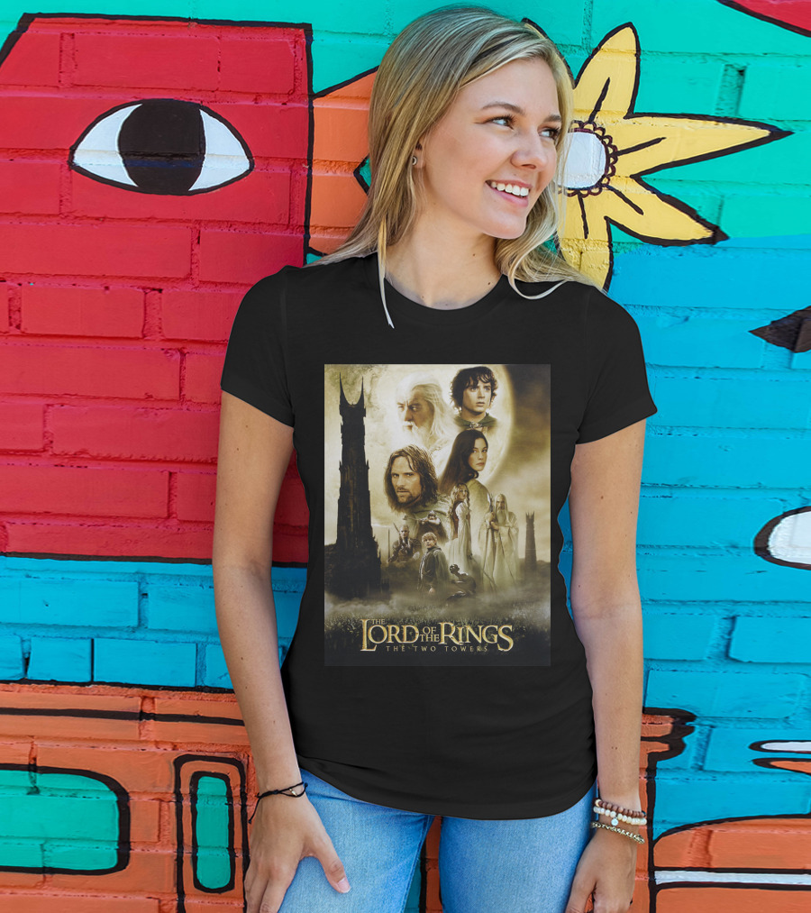 The Lord Of The Rings The Two Towers Movie Characters And Towers T-Shirt