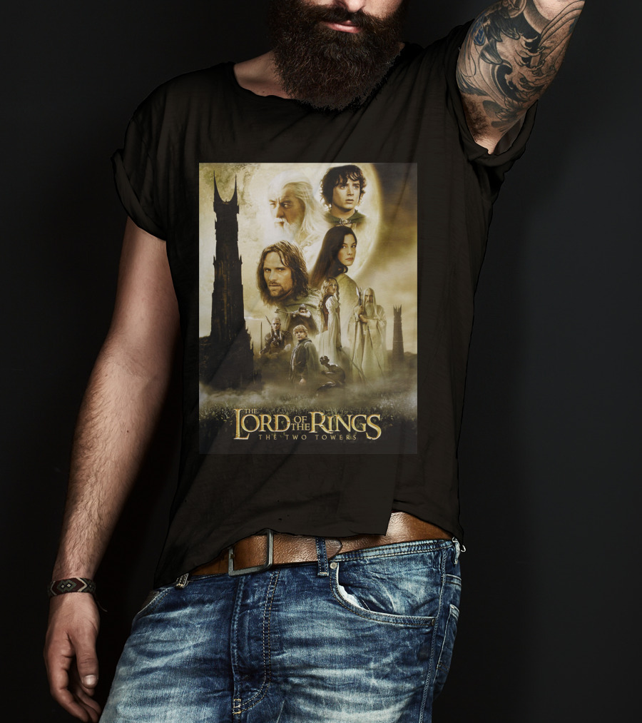 The Lord Of The Rings The Two Towers Movie Characters And Towers T-Shirt