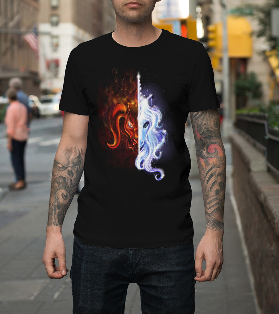 The Last Unicorn Duality of Fire and Ice T-Shirt