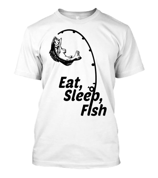 Eat Sleep Fish Fishing Rod And Jumping Fish T-Shirt
