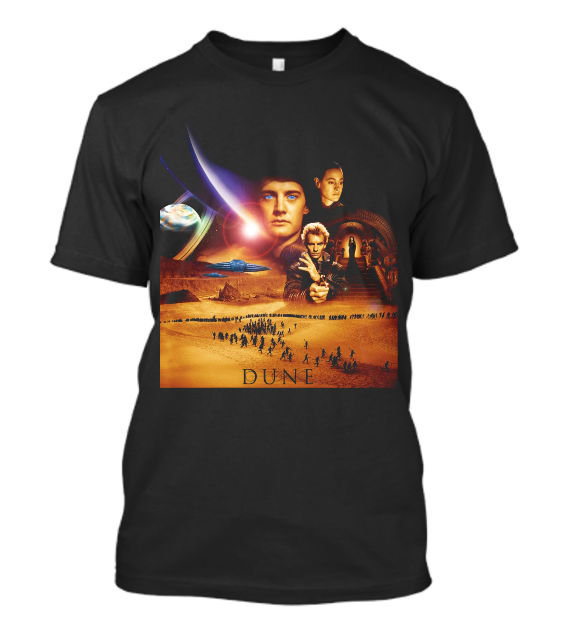 Dune Movie Characters And Desert Planet Collage T-Shirt