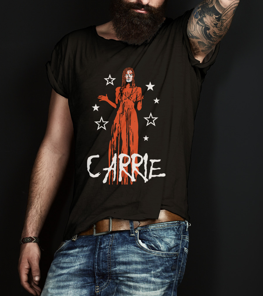 Carrie 1976 Blood-Soaked Prom With Stars T-Shirt
