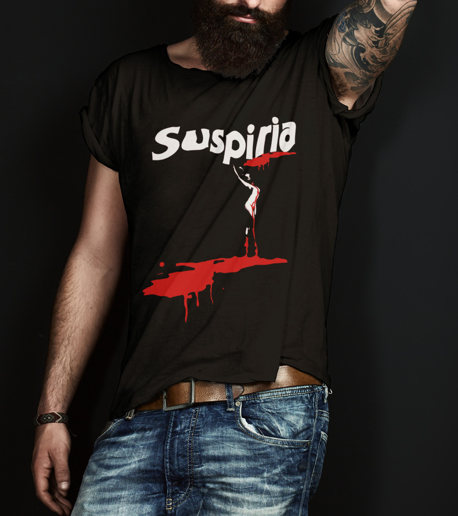 Suspiria 1977 Horror Film Logo With Red Blood And Dancing T-Shirt