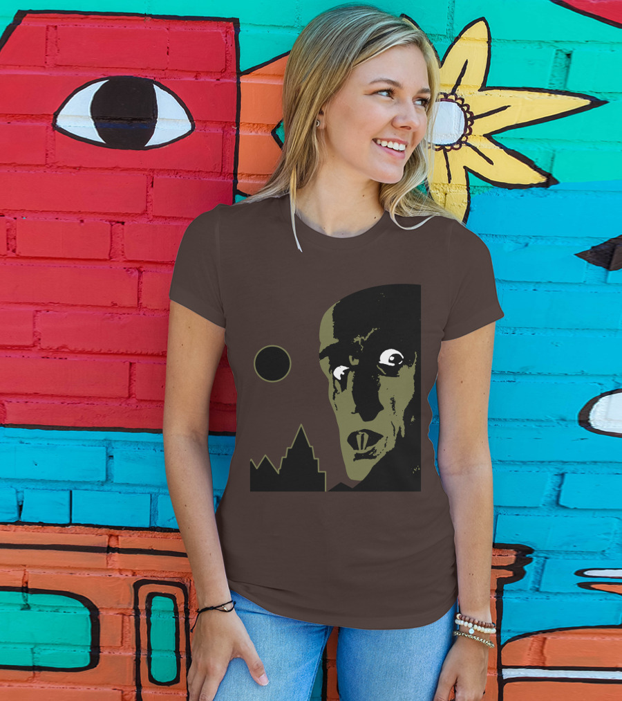 Nosferatu The Vampyre 1979 Iconic Horror Vampire Portrait With Castle And Moon T-Shirt