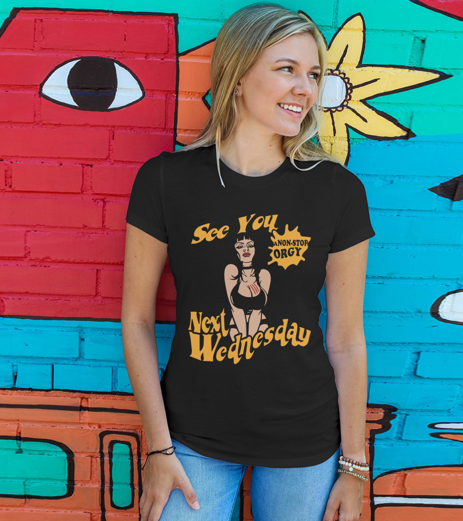 See You Next Wednesday An American Werewolf In London 1981 Eros Theatre Soho Non-Stop Orgy Certificate XXX T-Shirt