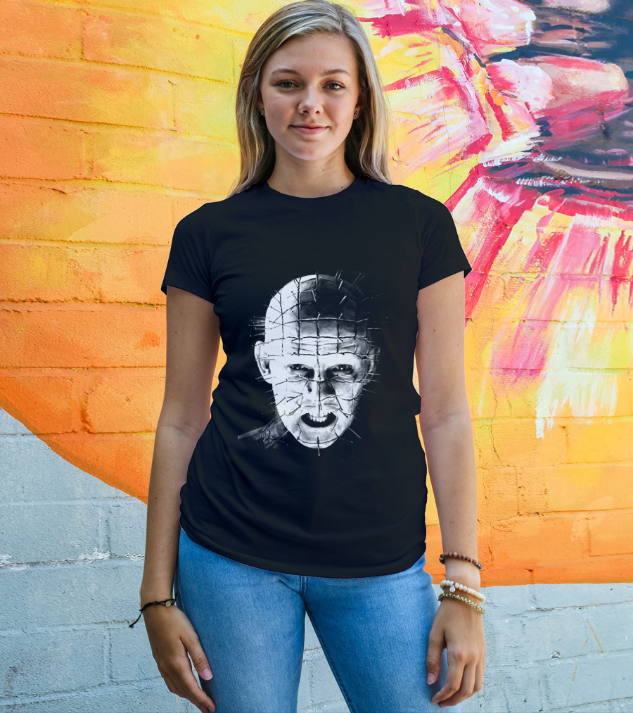 Hellraiser Pinhead Horror Icon Grayscale T-Shirt