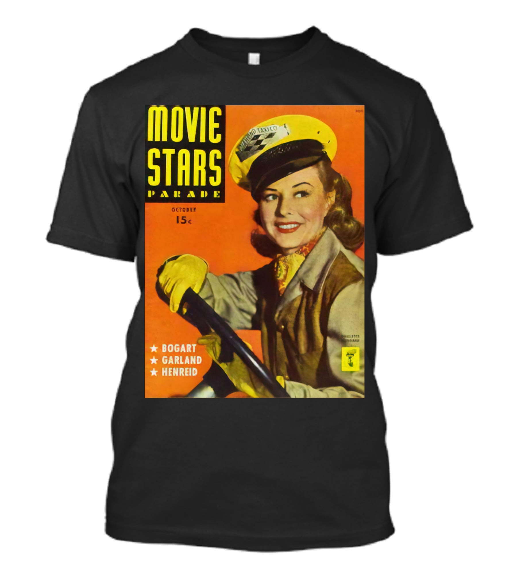 Movie Stars Parade October 15c Bogart Garland Henreid Paulette Goddard (1910) T-Shirt