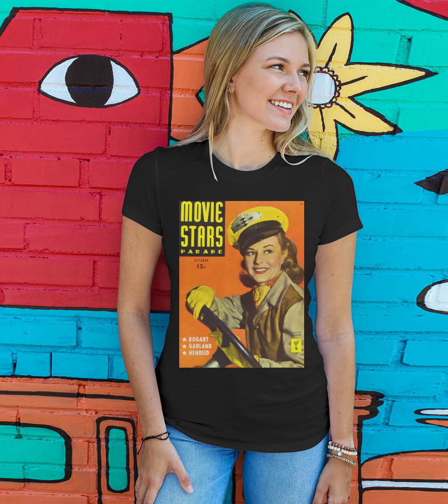 Movie Stars Parade October 15c Bogart Garland Henreid Paulette Goddard (1910) T-Shirt