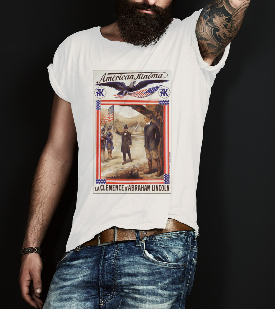 American Kinéma La Clemence D'Abraham Lincoln Eagle Flag T-Shirt