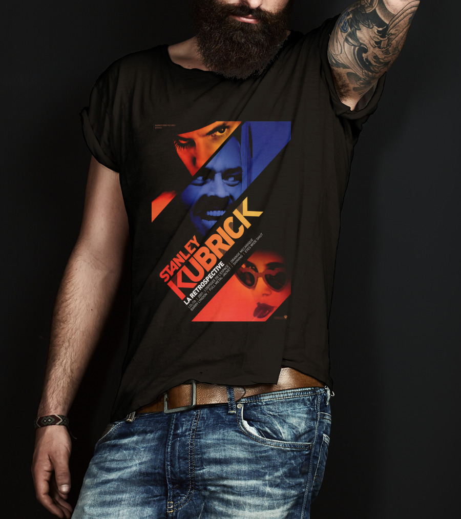 Stanley Kubrick LA Retrospective Warner Bros Entertainment 2001 L'odyssée DE L'espace Barry Lyndon Shining Full Metal Jacket Lolita Eyes Wide Shut T-Shirt