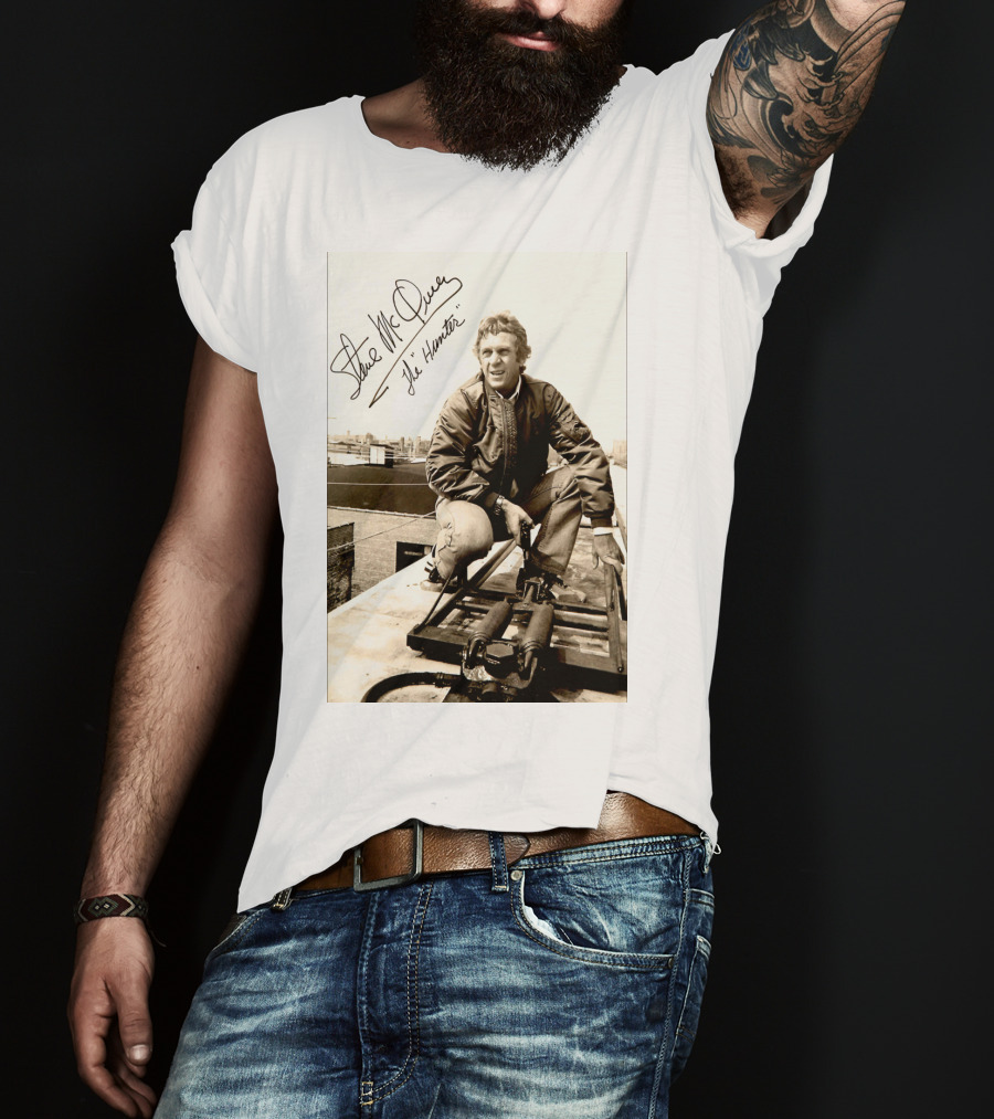 Steve McQueen The Hunter 1980 Signature Scene Photo T-Shirt