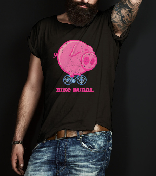 Bike Rural Pig Bicycling T-Shirt