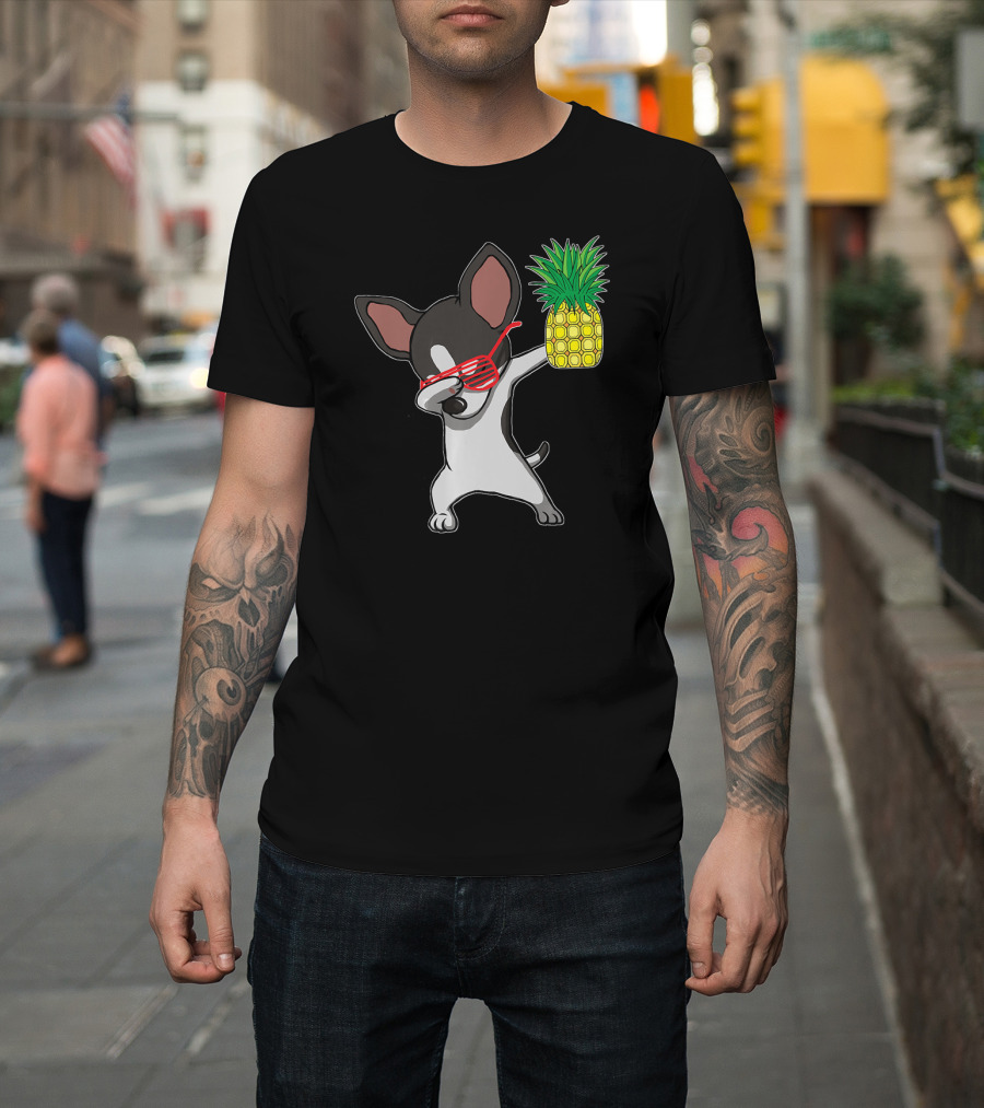 Dabbing Chihuahua Puppy Dog with Pineapple Aloha T-Shirt