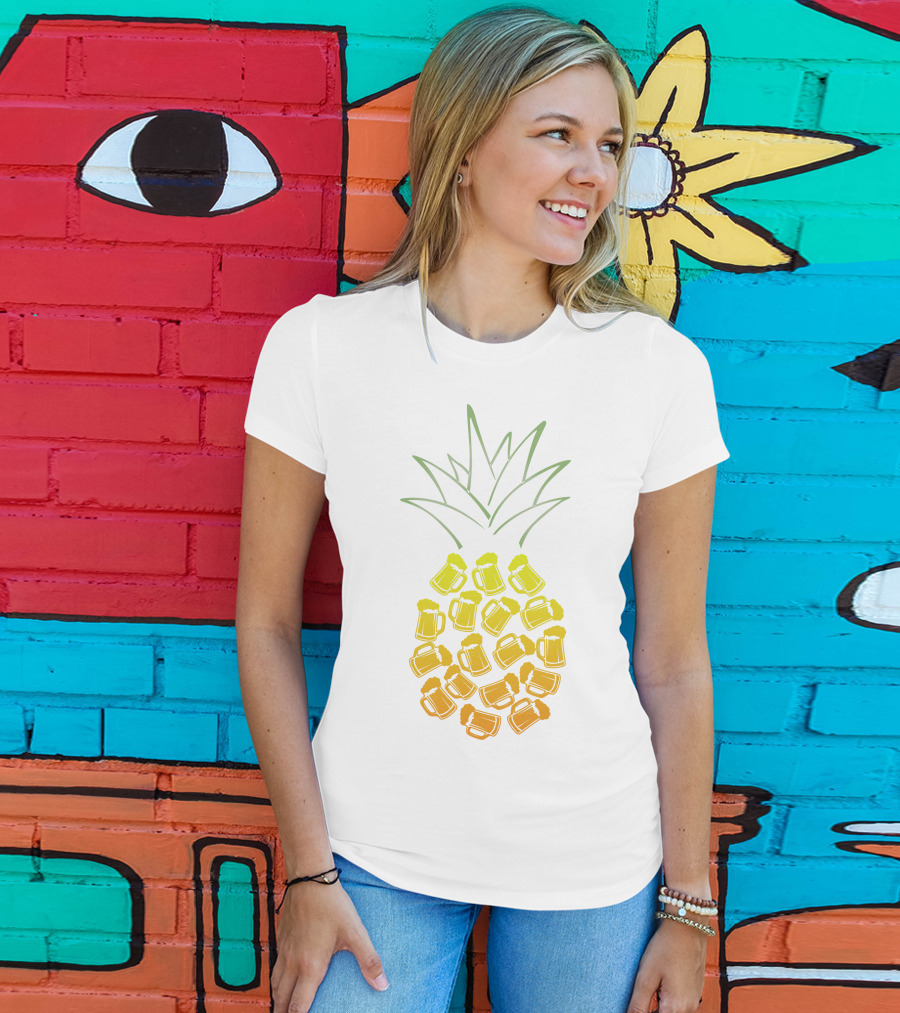 Beer Pineapple Mug Fusion Tropical Beverage Concept T-Shirt