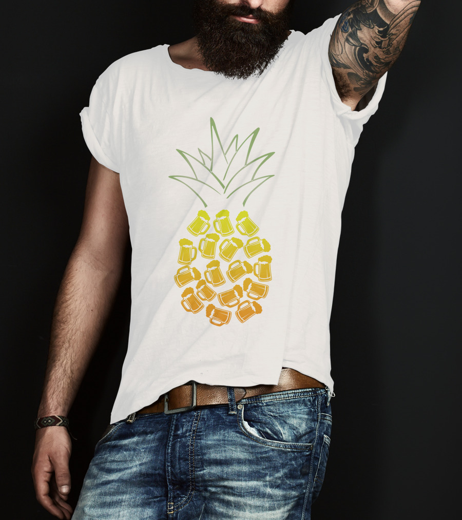 Beer Pineapple Mug Fusion Tropical Beverage Concept T-Shirt