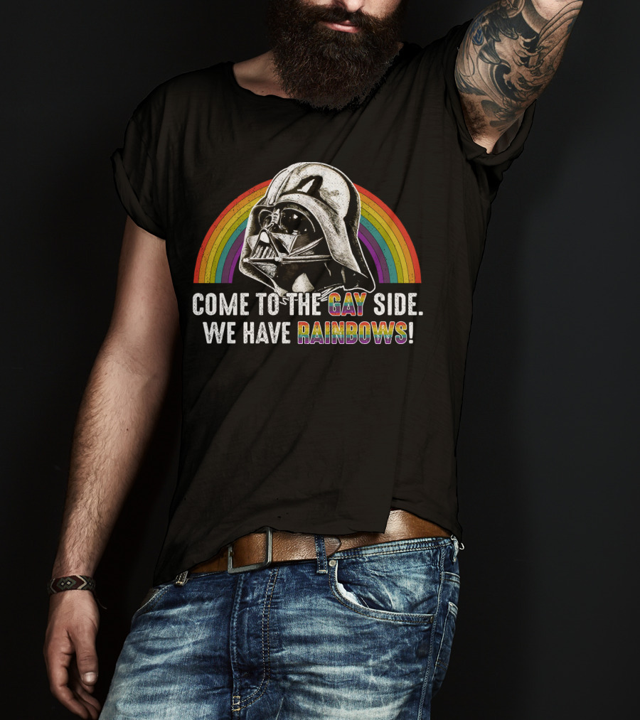 Come To The Gay Side We Have Rainbows Darth Vader Rainbow T-Shirt
