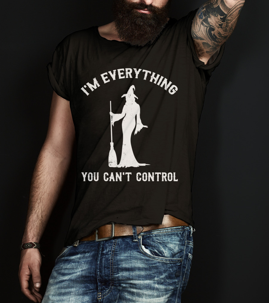 I'm Everything You Can't Control Witch Silhouette Broomstick T-Shirt