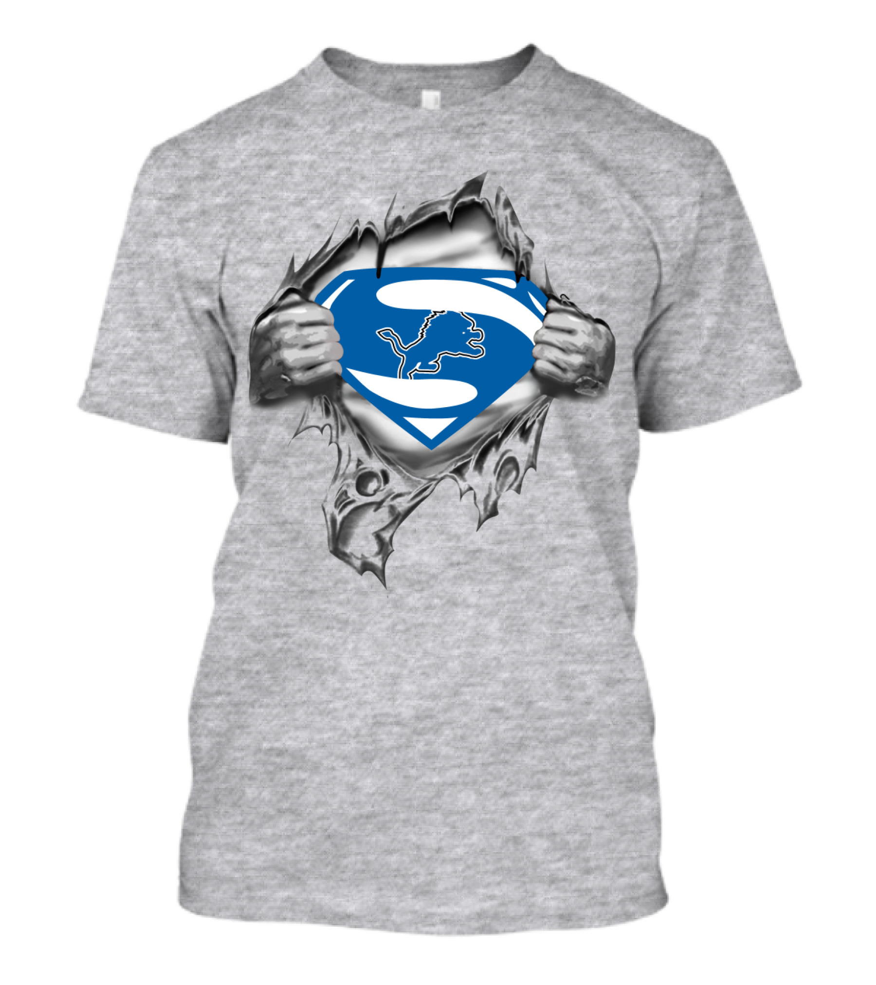 Detroit Lions Superman Logo Fusion T-Shirt