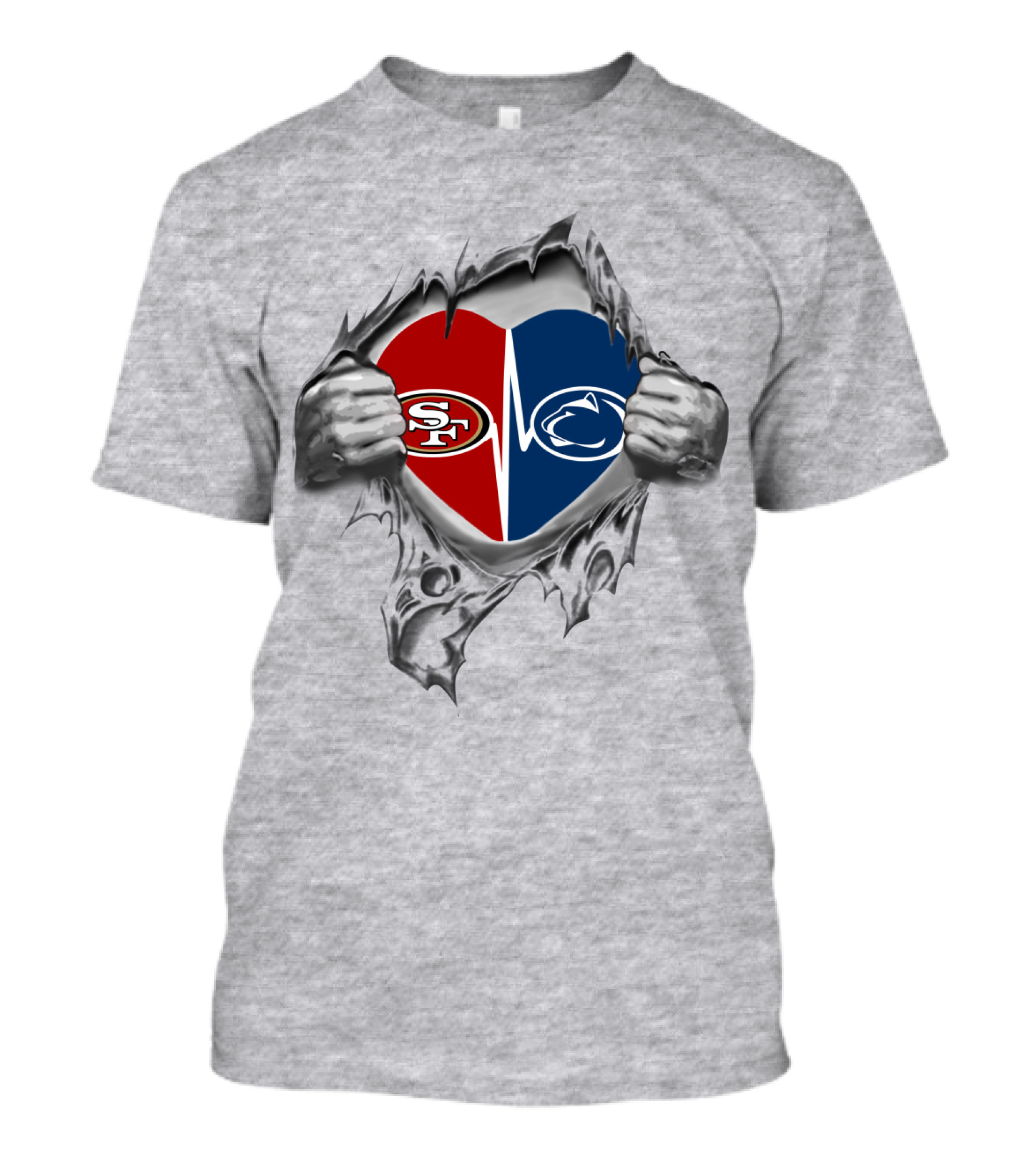 49Ers Penn State Heart Logo Fusion T-Shirt