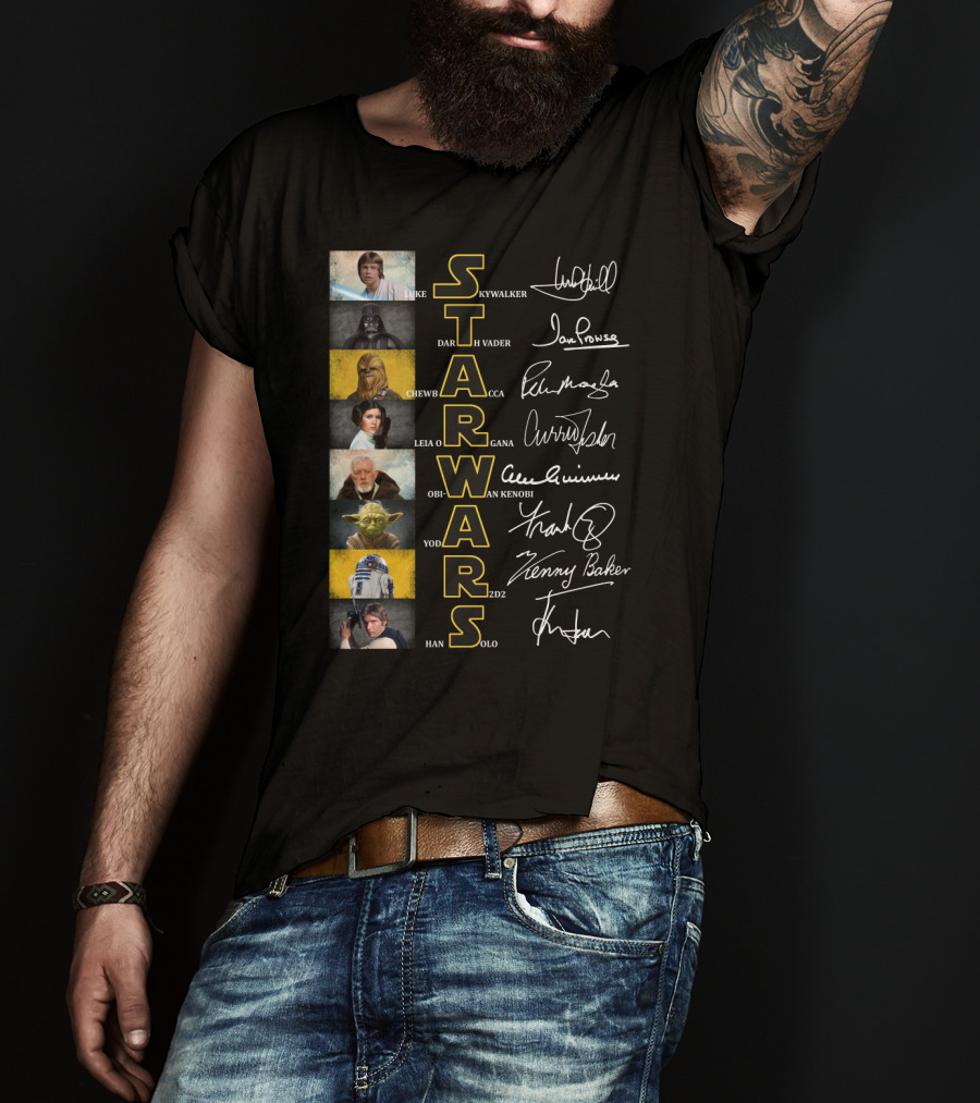 Star Wars Characters Iconic Names And Signatures T-Shirt
