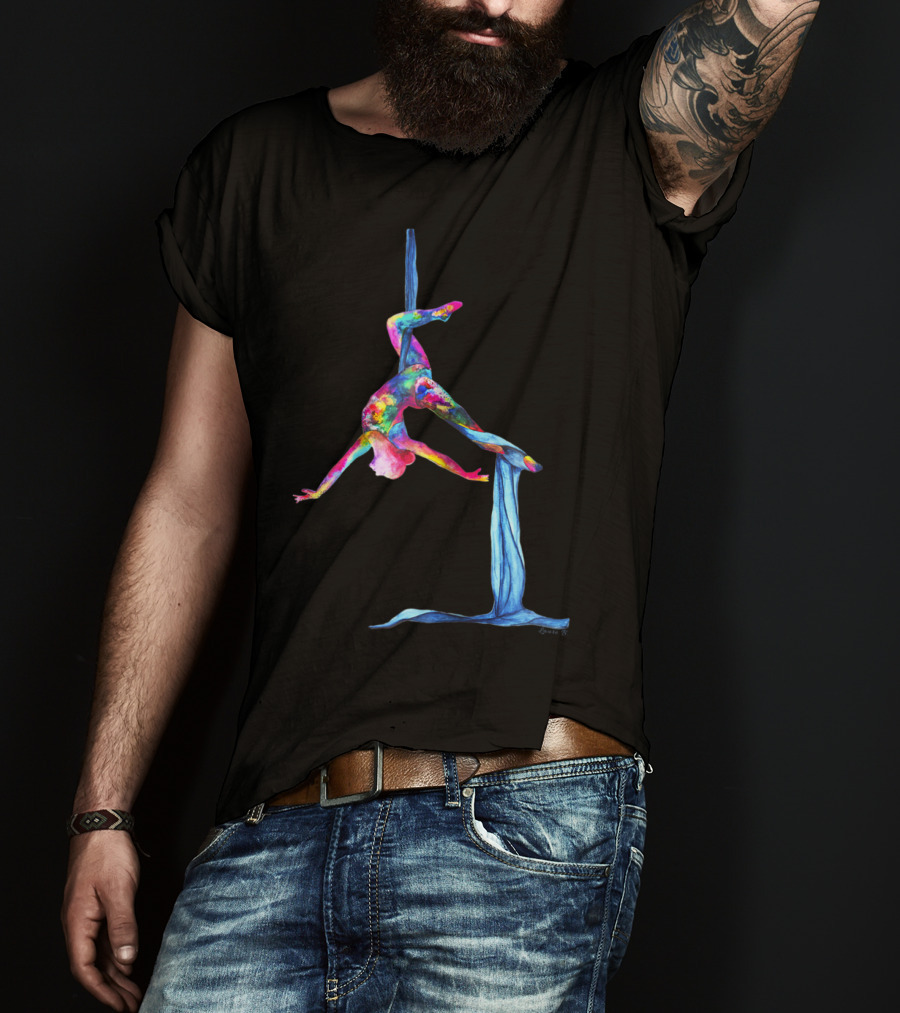 Aerial Silk Yoga Colorful Performance T-Shirt