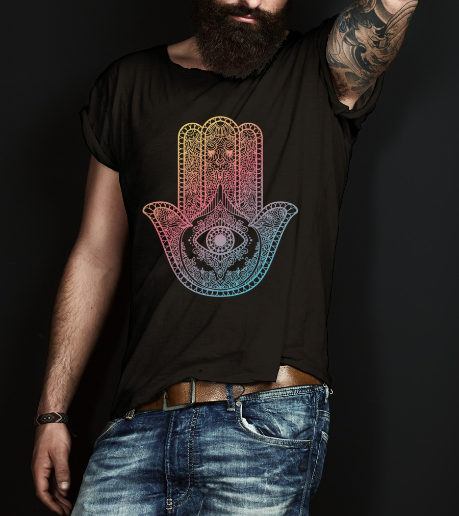 Buddhist Hamsa Hand Om Meditation Spiritual Yoga T-Shirt