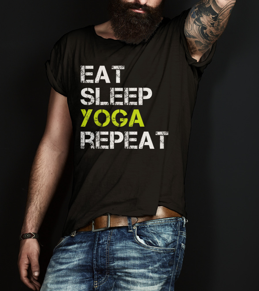 Eat Sleep Yoga Repeat Funny Yoga T-Shirt