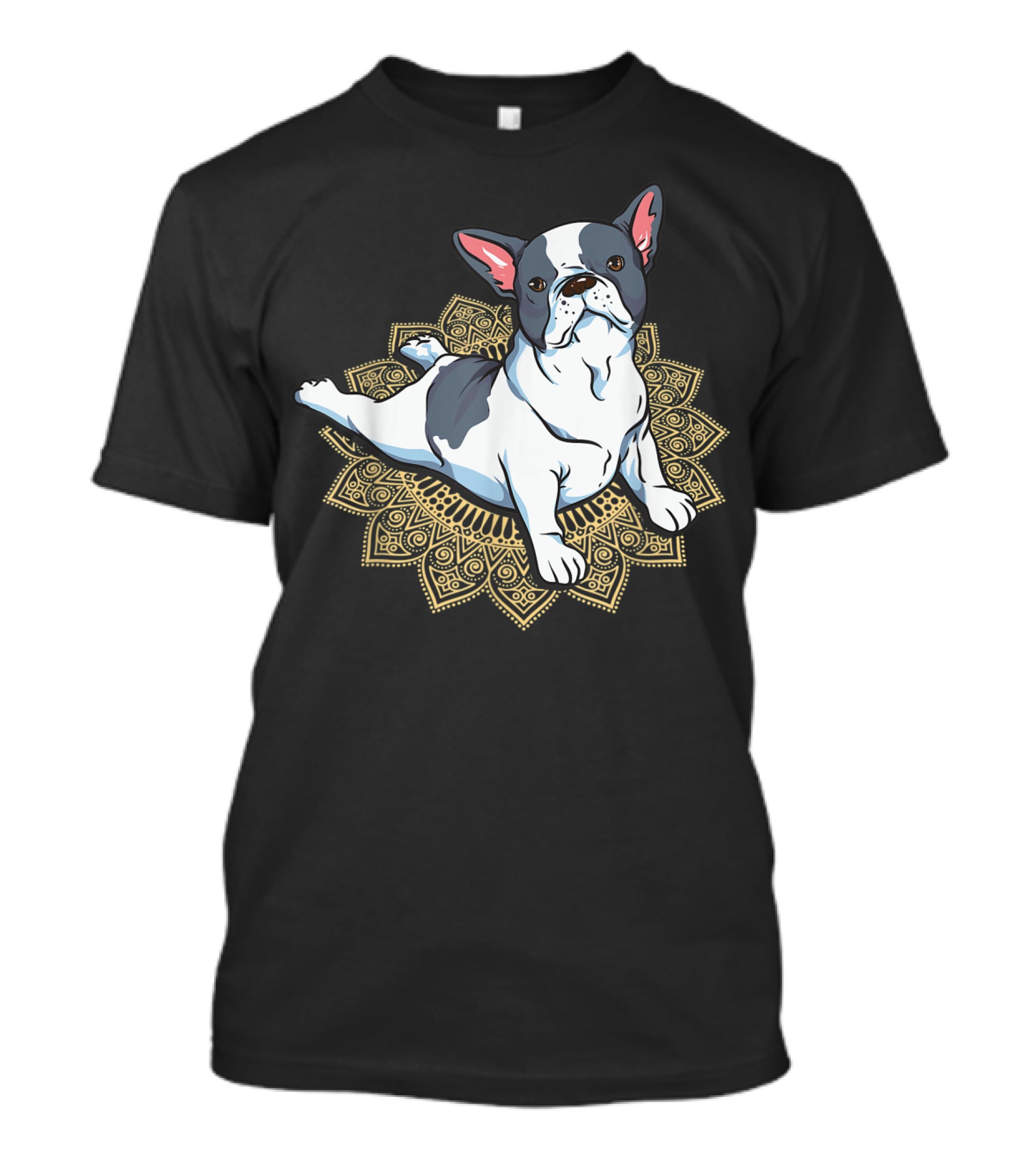French Bulldog Yoga Frenchie Namaste Spiritual Mandala Pose T-Shirt