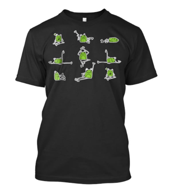 Frog Yoga Cool Yoga Frog On Mat Poses T-Shirt