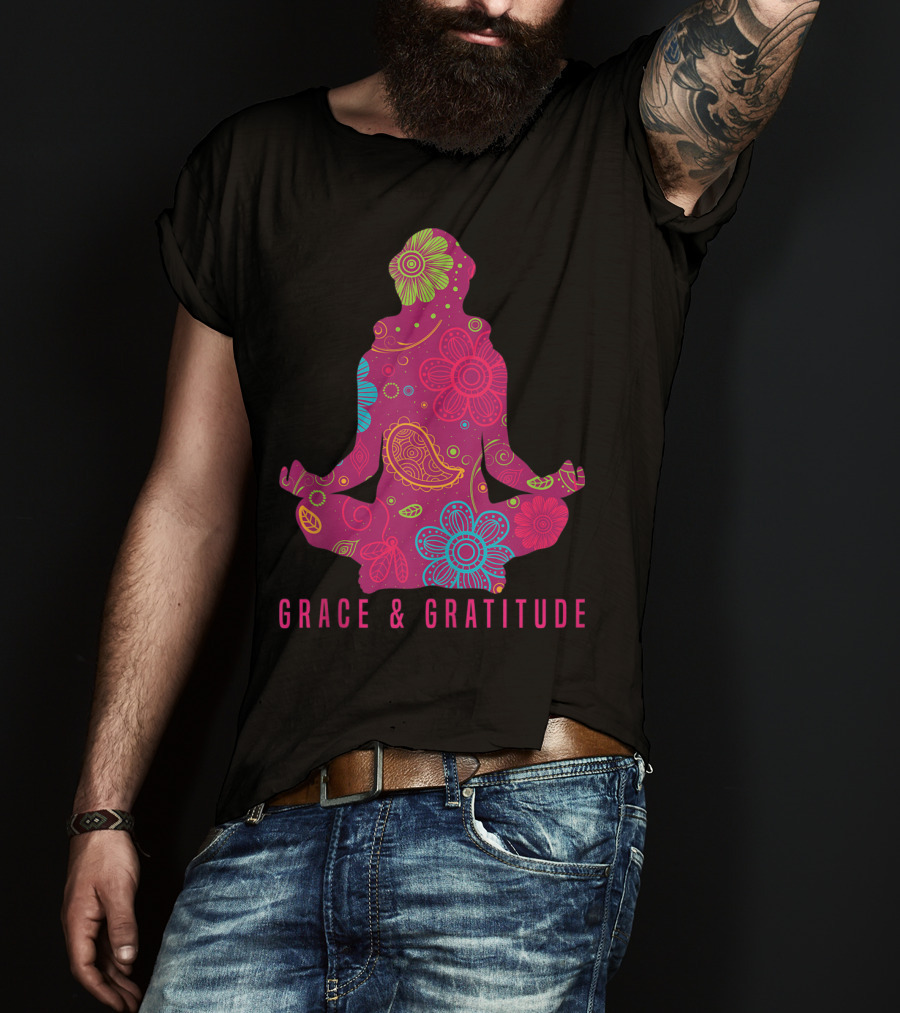 Grace And Gratitude Colorful Meditation T-Shirt