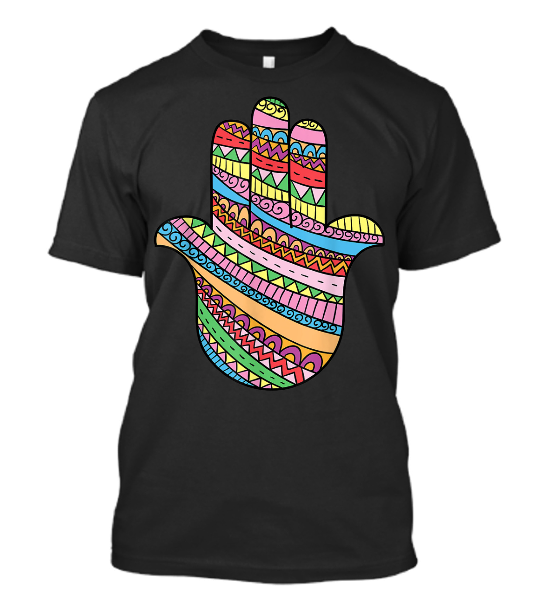 Hamsa Hand Buddha Arabic Amulet Meditation Colorful T-Shirt