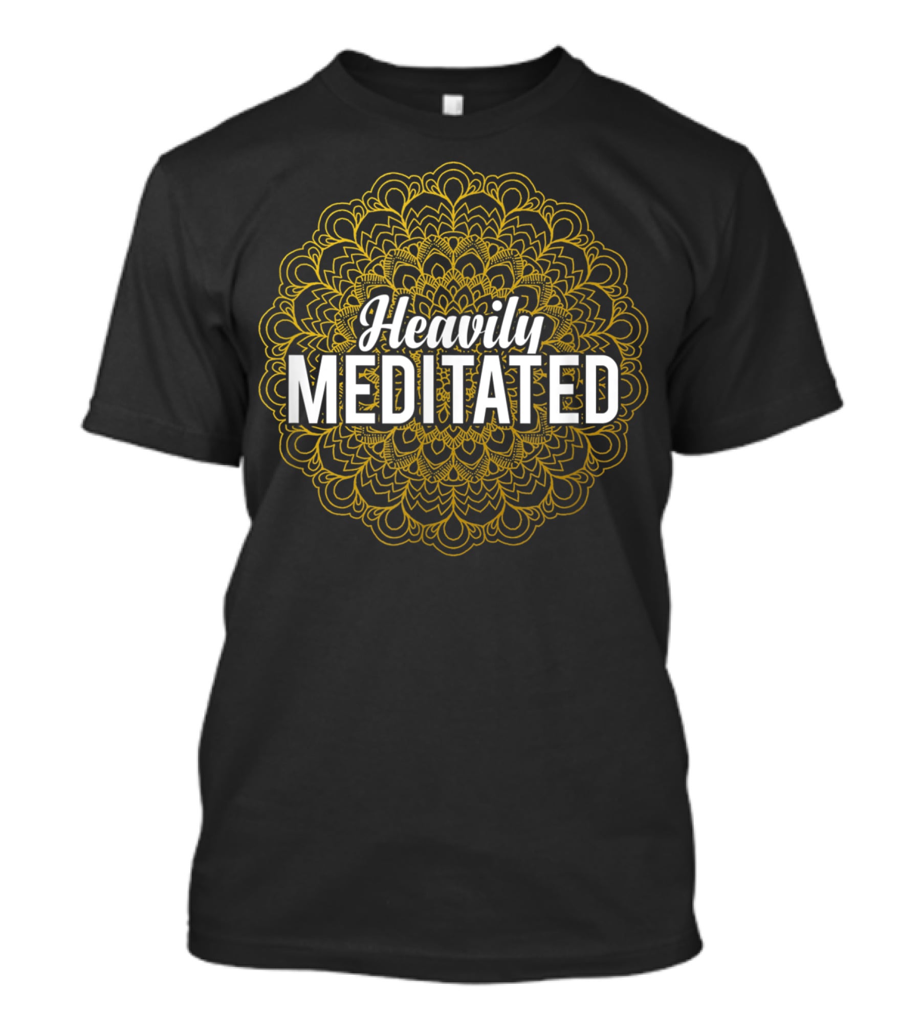 Heavily Meditated Funny Yoga Pun With Mandala T-Shirt