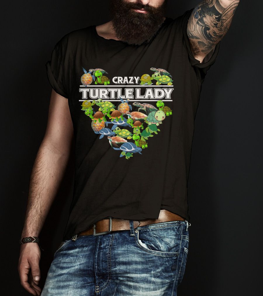 Crazy Turtle Lady Heartful Collection T-Shirt