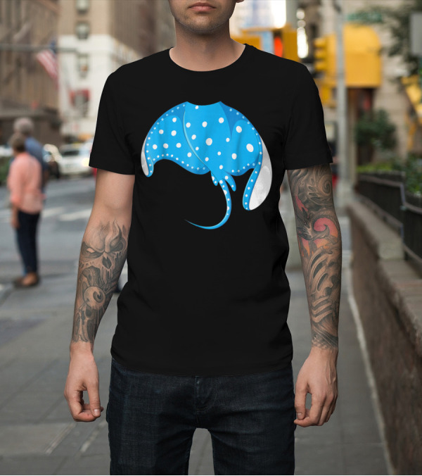 Shirt: Blue Polka Dot Stingray Animal Cosplay T-Shirt Blue Polka Dot Stingray Animal Cosplay T-Shirt