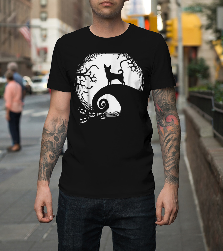 Chihuahua Nightmare Before Christmas Moon Scene T-Shirt