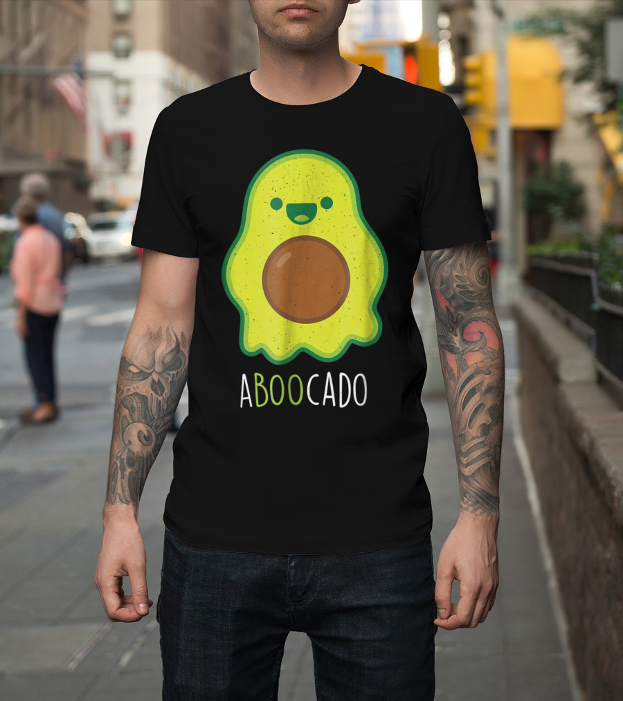 Funny Halloween Ghost Avocado Costume Aboocado Boo T-Shirt