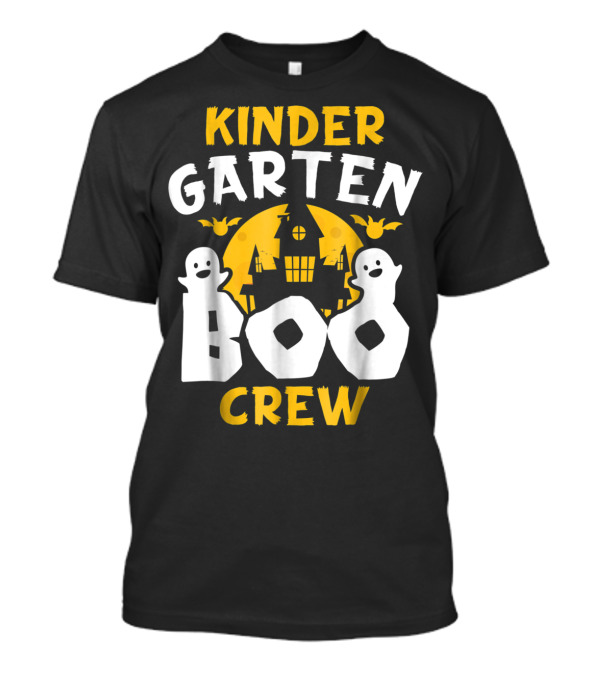 Kindergarten Boo Crew Cute Halloween Teacher Ghosts Haunted House Bats T-Shirt