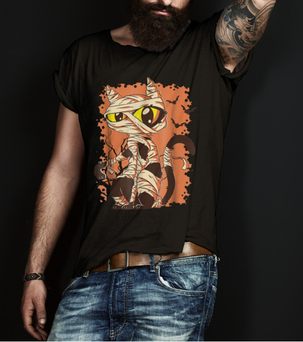 Funny Cat Mummy Halloween Crazy Cat Lady Costume T-Shirt