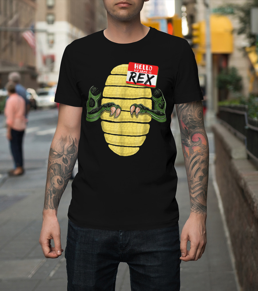 Hello My Name Is Rex Dinosaur Halloween T-Shirt