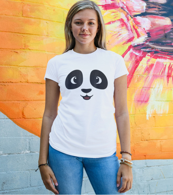 Panda Face Cute Halloween Costume Trick Treat Adorable Eyes T-Shirt