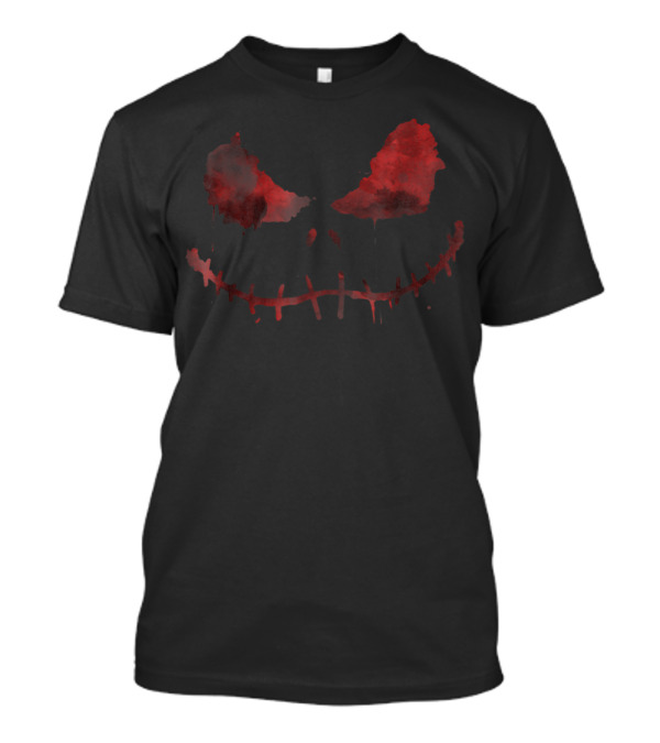 Scary Bloody Face Horror Grinning Red Smiles T-Shirt