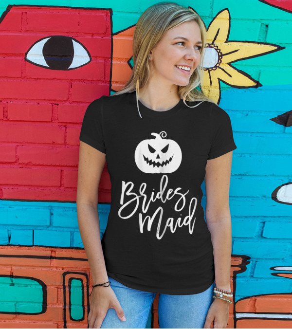 Bridesmaid Pumpkin Halloween Face T-Shirt