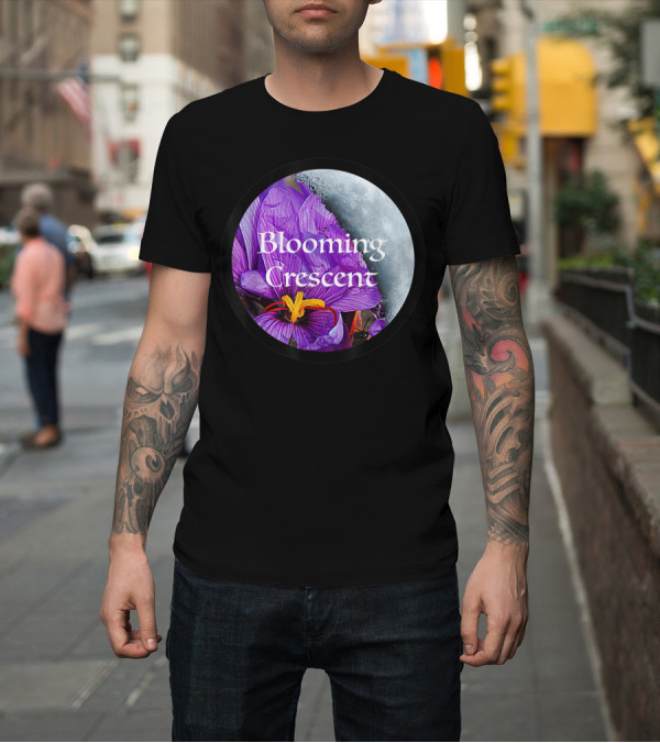 Shirt: Blooming Crescent Purple Petal Moon T-Shirt Blooming Crescent Purple Petal Moon T-Shirt