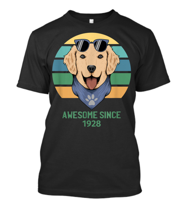Awesome Since 1928 Dog With Sunglasses T-Shirt