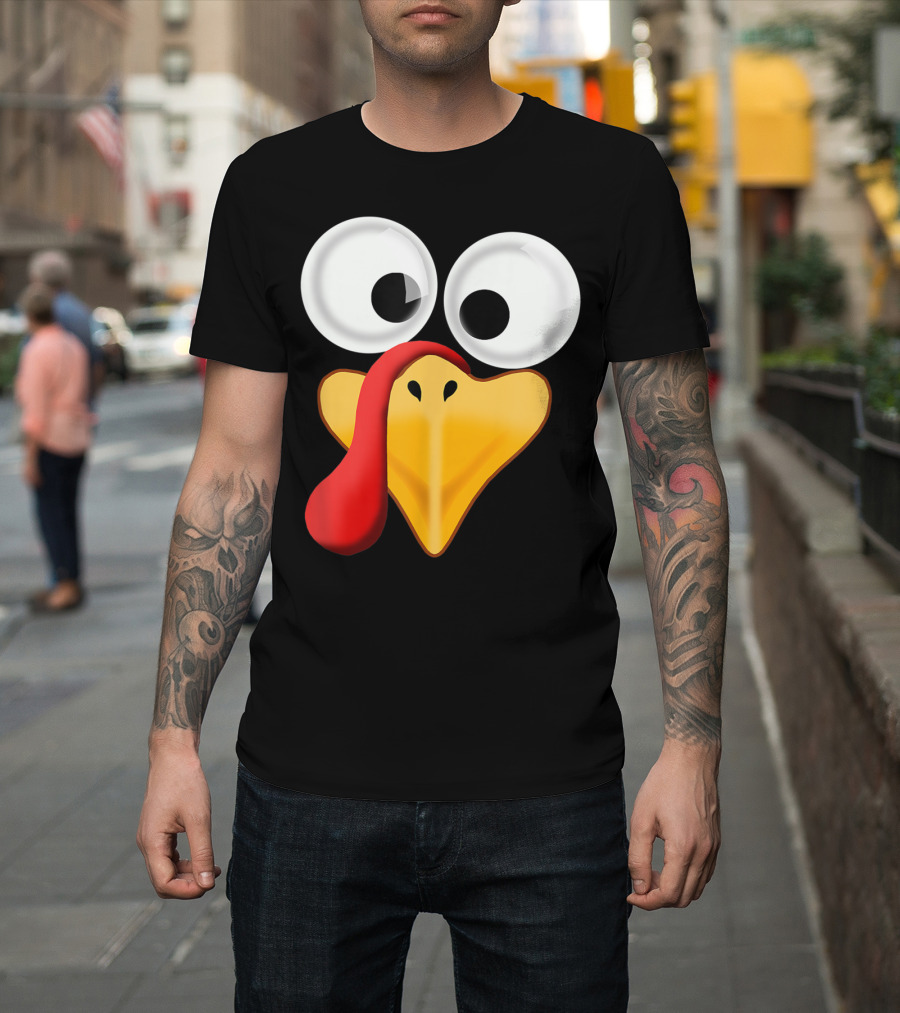 Thanksgiving Turkey Face Googly Eyes T-Shirt