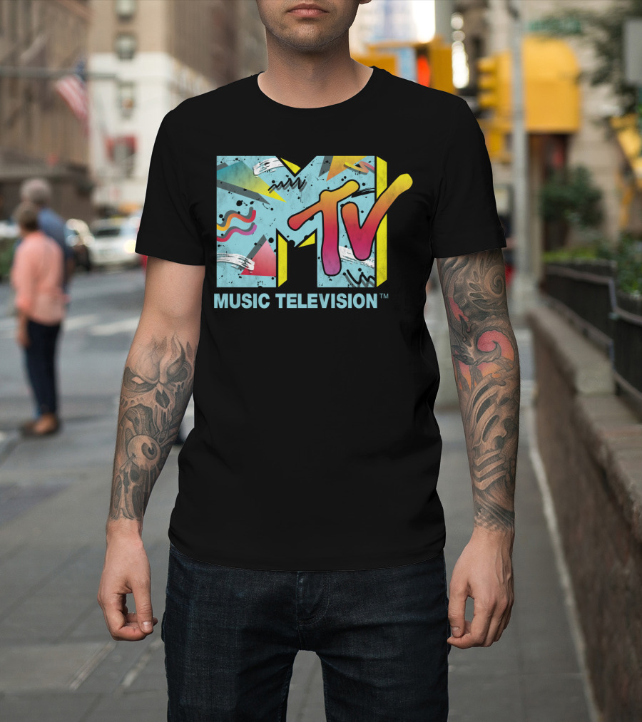 MTV 80s Music Television Retro Print Longsleeve T-Shirt